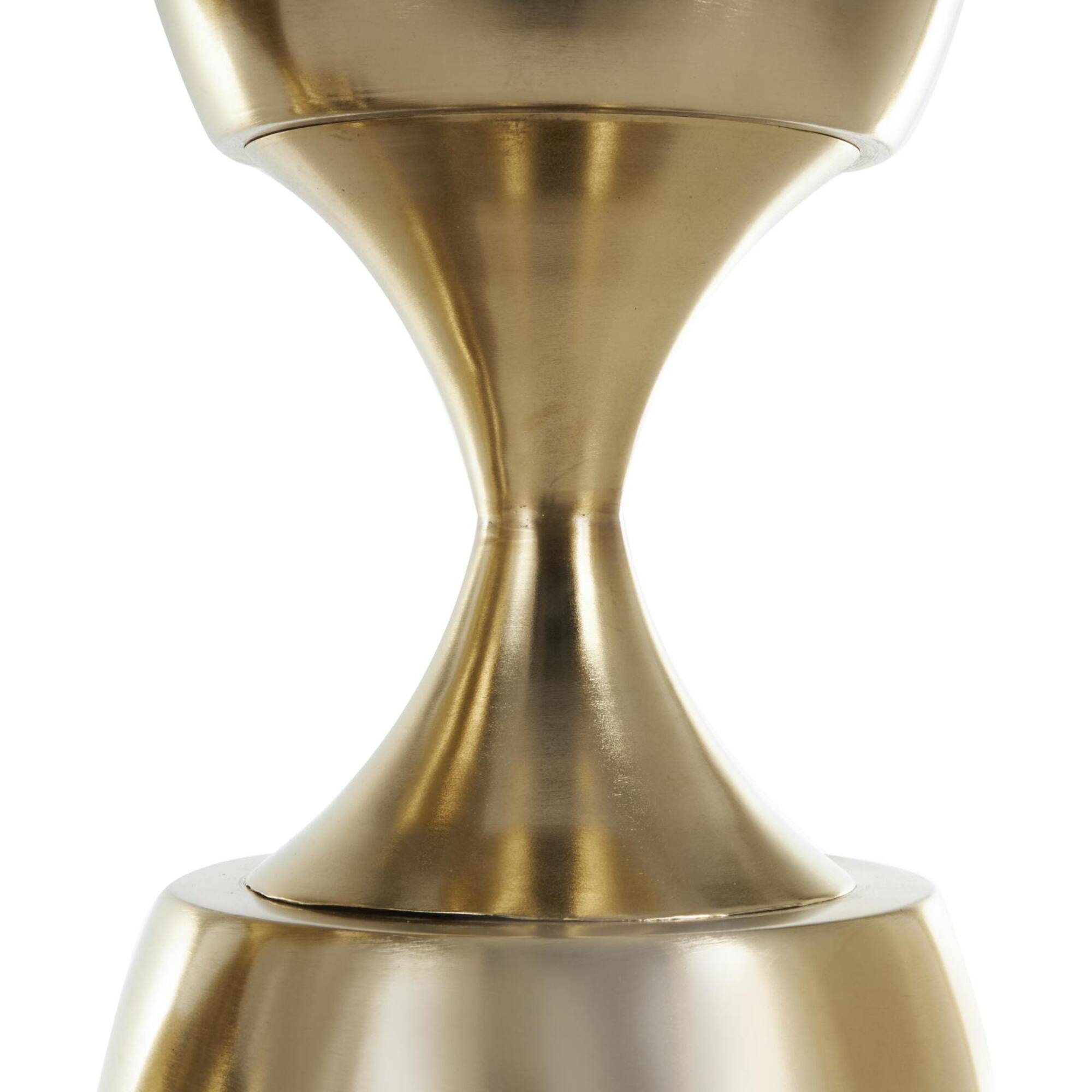 Gold Hourglass Shaped Metal Planter Set with Elevated Base